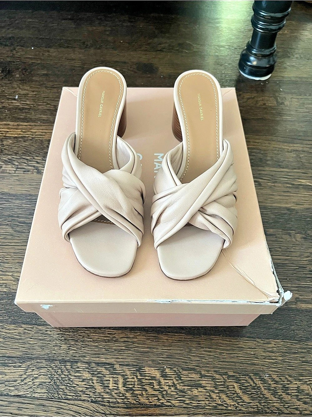Mansur Gavriel Nudged Open Toe Mule Open Toe Mules Pink US 8 New